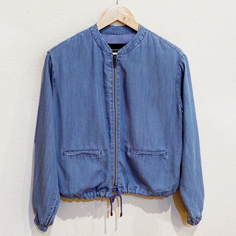 Who What Wear Chambray Denim Bomber Jacket